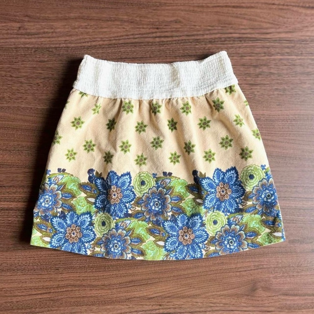 free people high waist stretchy waistband floral skirt